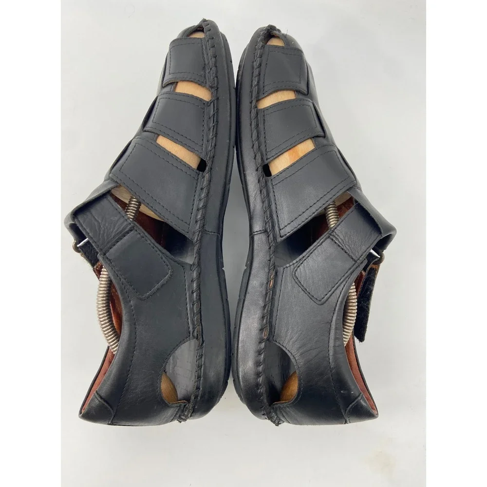 Pikolinos Fisherman Sandals Mens EU 45 US 11.5 Black Tarifa Casual Leather Spain